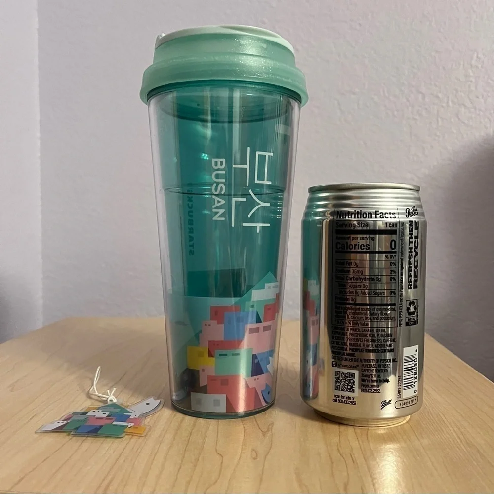 NEW STARBUCKS KOREA Busan Town Traveler Tumbler 16 oz Blue Gamcheon